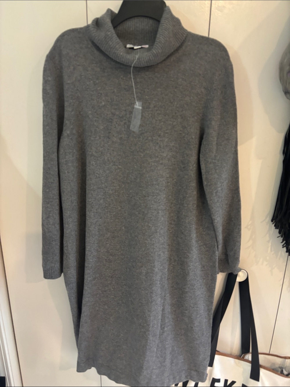 NWT 1X Isaac Mizrahi Live! Gray Cashmere Sweater Dress